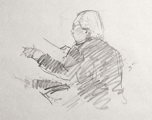 Pencil study of Jens Nygaard by Michael McNamara for an oil painting
